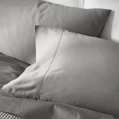 Percale Hemmed Pillowcase Set - Stone