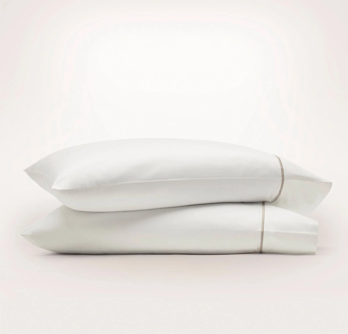 Signature Embellished Pillowcase Set - White/Oak Embroidered