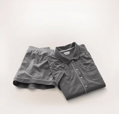 Soft Knit Short Sleeve & Shorts Pajama Set - Night