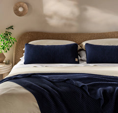 Sunday Knit Throw Blanket - Coastal Navy
