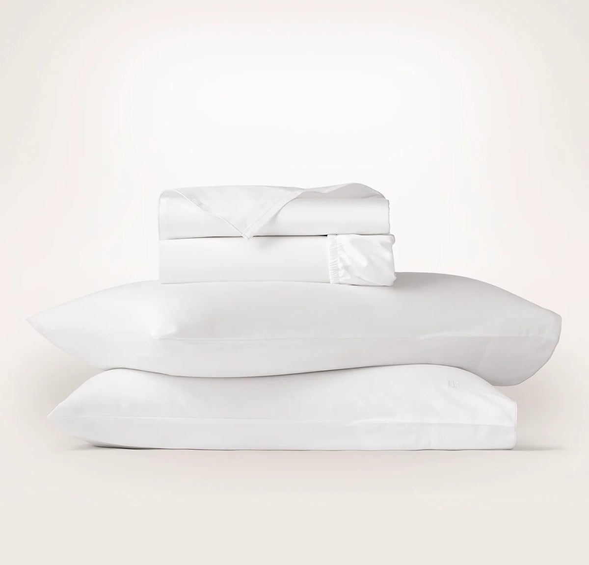 Signature Embellished Sheet Set - White/White Piped Edge