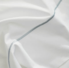 Percale Embellished Sheet Set - White/Shore Embroidered