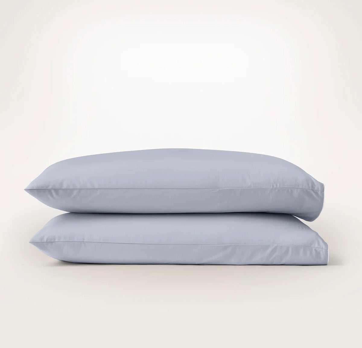 Percale Embellished Pillowcase Set - Hydrangea/White Piped Edge