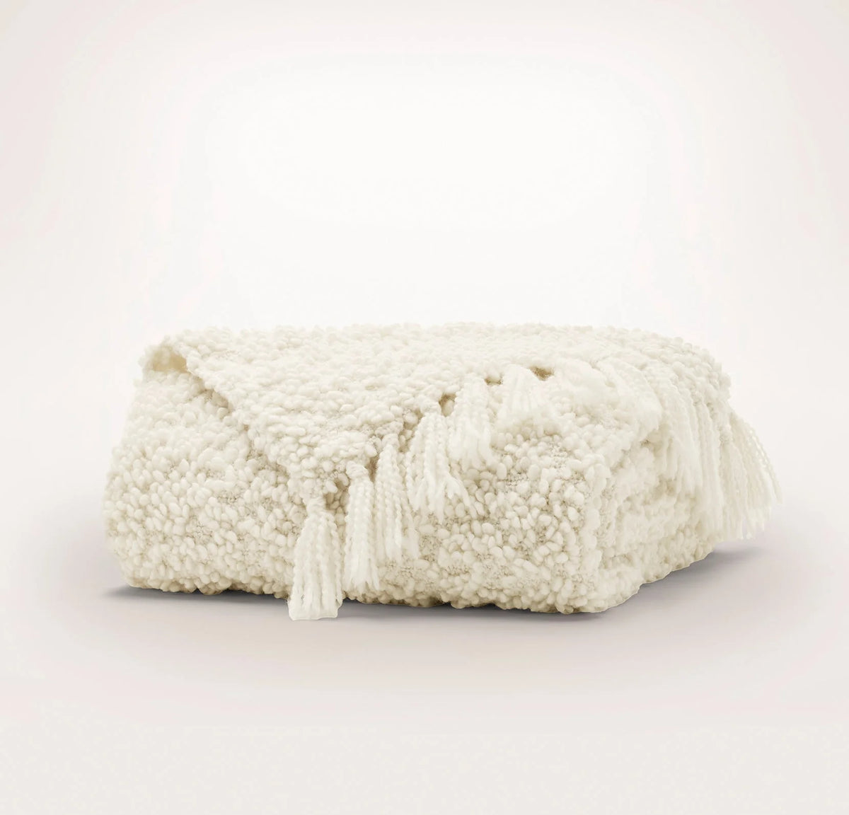 Cozy Boucle Throw Blanket - Cream