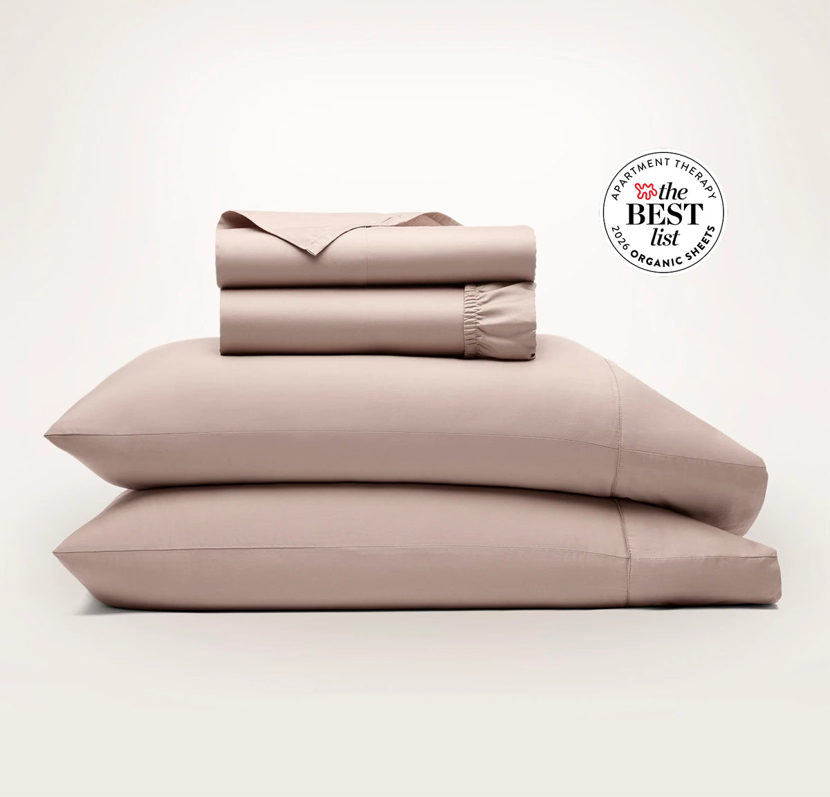 Percale Hemmed Sheet Set - Dusty Rose