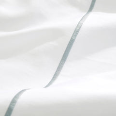 Percale Embellished Pillowcase Set - White/Shore Embroidered