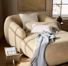 Lavé Wool Throw Blanket - Hydrangea/Cream