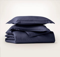 Signature Hemmed Duvet Set - Coastal Navy