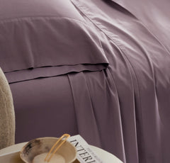 Percale Hemmed Pillowcase Set - Plum