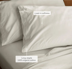 Percale Vintage Washed Pillowcase Set - Vintage White