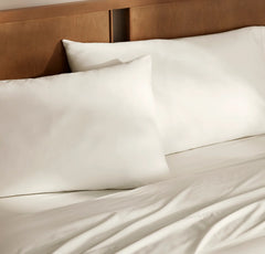 Percale Hemmed Sheet Set - Cream
