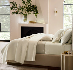 Signature Embellished Sheet Set - Cream/Sand Curved Edge