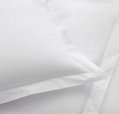 Percale Hemmed Duvet Set - White