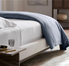 Signature Hemmed Sheet Set - White/Mineral Delicate Stripe